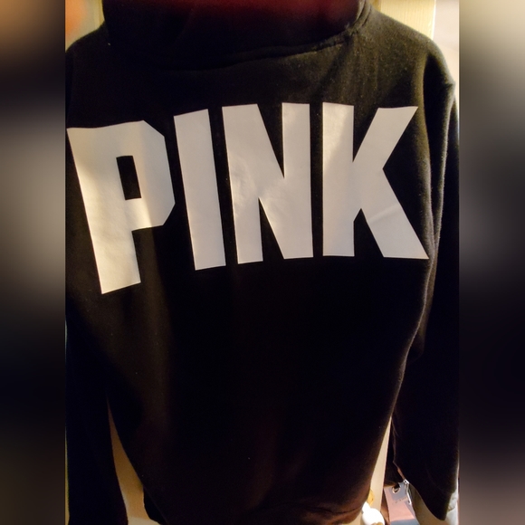 PINK Long Black Hoodie - Picture 2 of 4